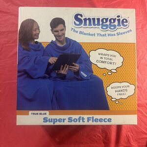 Original Snuggie Wearable Blanket with Sleeves - True Blue Fleece (NIB)